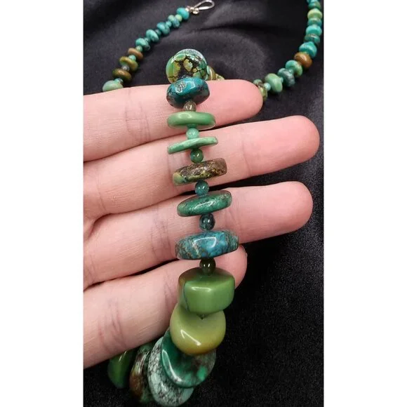 Jay King Mine Finds Genuine Turquoise Beaded Necklace With Adjustable Chain - Picture 6 of 6